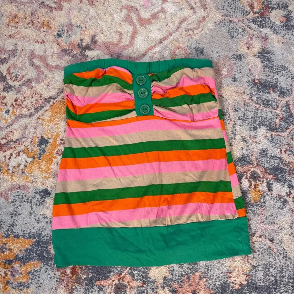 Vintage Y2K multicolored striped tube top - Picture 6 of 9